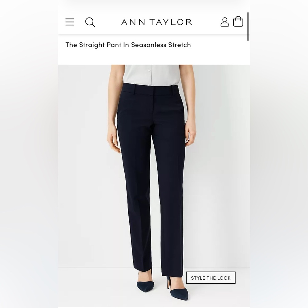 Navy Straight Seasonless Stretch Pants